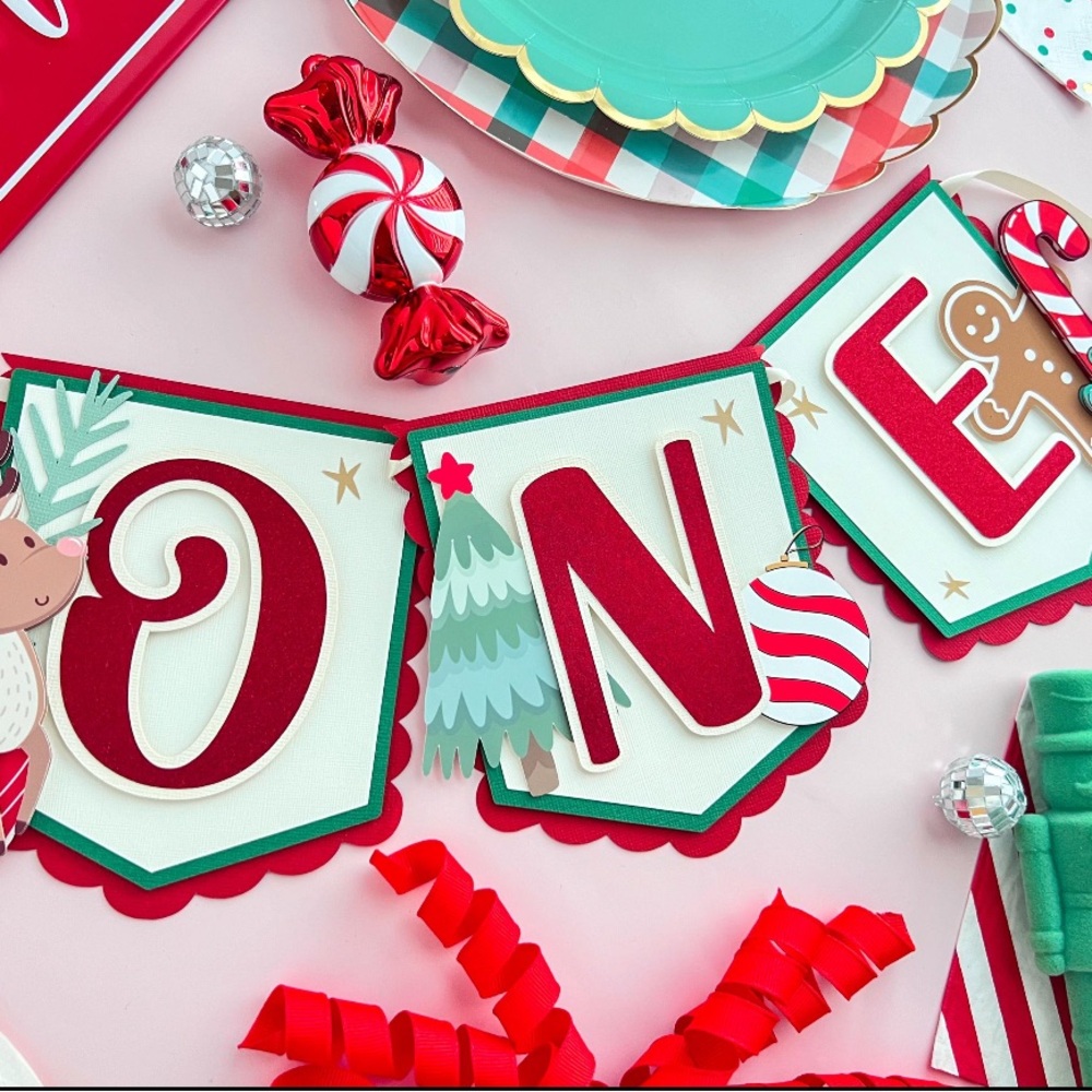 Oh what fun to be one!! first birthday milestone banner and ONE highchair banner